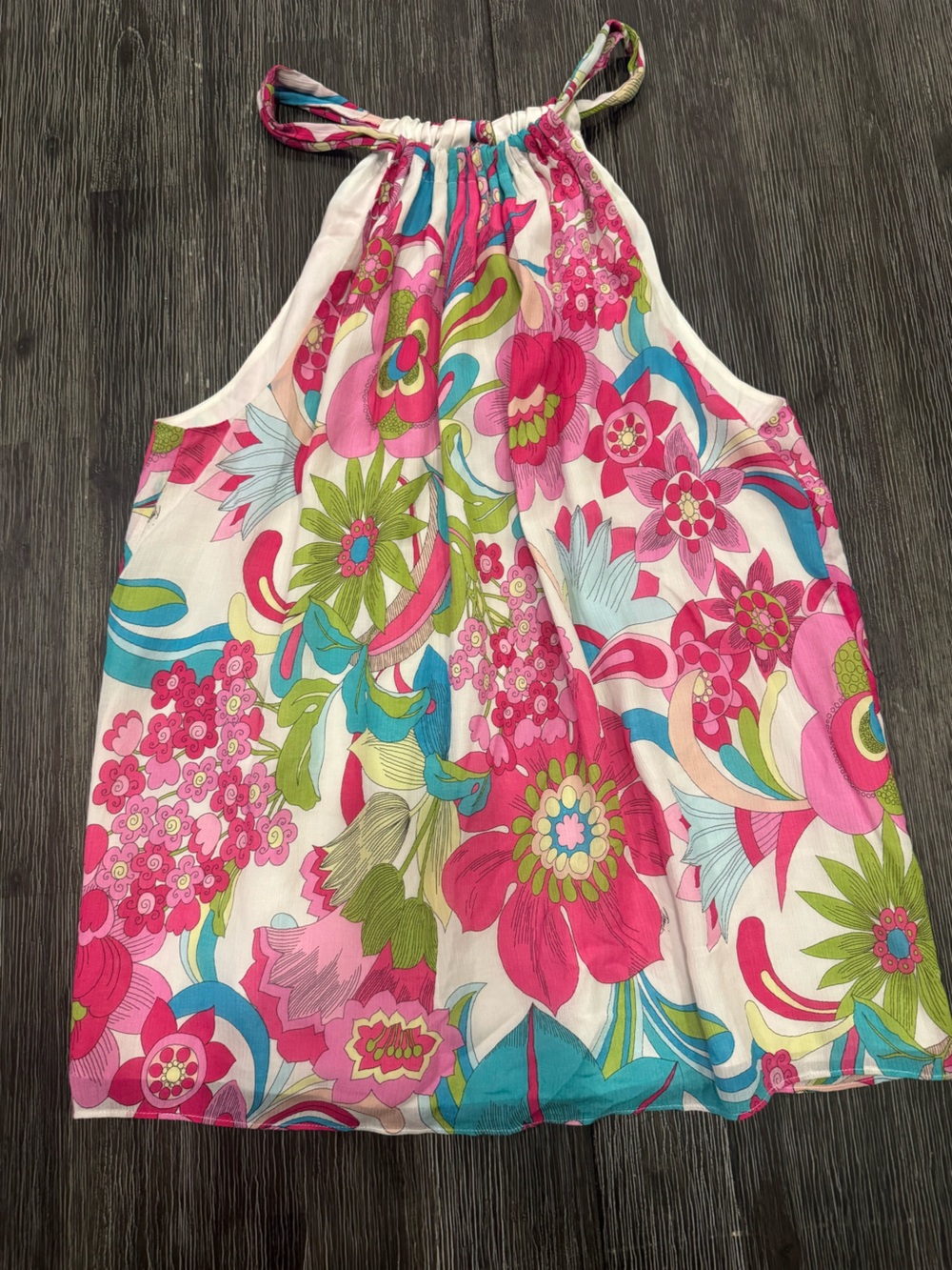 Trina Turk Pink & Green Floral Halter Camisole